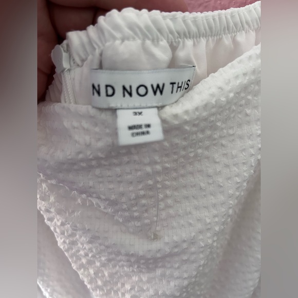 Plus Size Seersucker Puff-Sleeve Dress - Picture 3 of 4